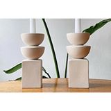 Vivense İskandinav Üç Katli Mumluk Set, Krem