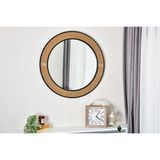 Vivense Jut Halatlı Yuvarlak Duvar Aynası, Siyah Çerçeve, 97X97 - Kahverengi