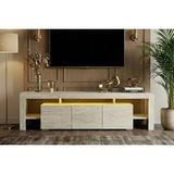 Vivense Kale Ledli Tv Ünitesi, Açık Kahverengi, 200 cm - 180 cm x 35 cm x 50 cm