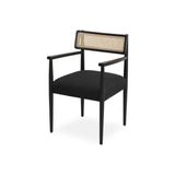 Vivense Kalen Kollu Hazeranlı Ahşap Sandalye - Siyah - 55 cm x 53 cm x 84 cm