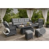 Vivense Kapadokya Maxi Minderli Bahçe Takımı, 6 Kişilik, Gri - 190 cm x 80 cm x 80 cm