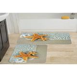 Vivense Kaymaz Taban Dijital Baskı Ikili Banyo Paspası, 100X60 + 60X50 cm RVG5004 - Bej - 60 cm x 100 cm x 1 cm