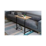 Vivense Kıtaplıklı ve Yükseklik Ayarlı Laptop Sehpası, Çam - 70 cm x 40 cm - Kahverengi