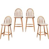 Vivense Laura Natural Ahşap Bar Sandalyesi, 4 Adet - Naturel - 43 cm x 43 cm x 110 cm