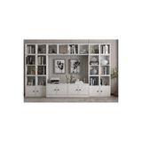 Vivense LEKSA EVA 8 KAPAKLI 22 AÇIK RAFLI ÖZEL TASARIM MODERN BEYAZ KİTAPLIK HVV-KTP-1006