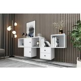 Vivense Leno 2 Kapaklı Çekmeceli Duvara Monte Ayaksız Dresuar Beyaz 170 cm DRS-1004-Ç - 168 cm x 30 cm x 66 cm