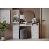 Vivense Leno Çok Fonksiyonlu ve Çok Bölmeli Şık Tasarım Dresuar, BR-DRS-1006 - 132 cm x 30 cm x 147 cm - Beyaz