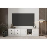 Vivense Leron Dolapli Çekmeceli Tv Ünitesi Beyaz Tvt 1024 Ç - 165 cm x 40 cm x 40 cm