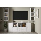 Vivense Leron Duvar Rafli Çekmeceli Tv Ünitesi Beyaz Tvt 1170 Ç - 169 cm x 41 cm x 171 cm
