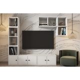 Vivense Leron Eva Kitaplıklı Duvar Raflı 5 Kapaklı Modern Beyaz Tv Ünitesi Hvv Tvt 1003 - 165 cm x 30 cm x 175 cm