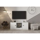 Vivense Leron Kapaklı Kitaplıklı Tv Ünitesi Beyaz 98 cm Tvt 1016 Ç - 100 cm x 40 cm x 40 cm