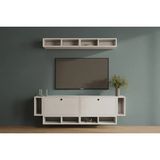 Vivense Leron Maksimalist Midas Fonksiyonel 2 Kapaklı Beyaz Duvar Tv Ünitesi ve Konsol Mst Tvt 1022 - 136 cm x 30 cm x 99 cm