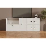 Vivense Leron Maksimalist Midas Fonksiyonel 6 Kapaklı Geniş Tv Sehpası Mst Tvt 1036 - Beyaz - 166 cm x 30 cm x 66 cm