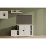 Vivense Leron Penta Modül Ev ve Ofis Kullanımına Uygun 3 Kapaklı Duvara Monte Tv Ünitesi - Beyaz - 132 cm x 30 cm x 100 cm