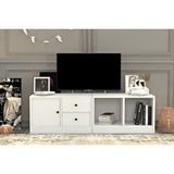 Vivense Leron Rafli Çekmeceli Tv Ünitesi Beyaz 130 Cm Tvt 1005 Ç