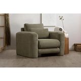 Vivense Lilly Fitilli Kadife Tekli Koltuk, Yeşil - 98 cm x 97 cm x 83 cm