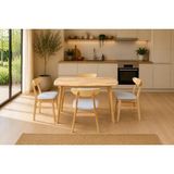 Vivense Lindholm Mutfak Masa Takımı, Natural, 4 Sandalyeli, 80X120 - Bej - 120x80