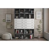 Vivense Linea Antrasit Beyaz Çok Amaçlı Çekmeceli Bölmeli Kitaplık Nrg Ktp 1120 - 131 cm x 30 cm x 203 cm