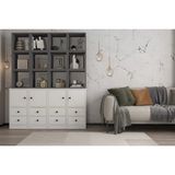 Vivense Linea Beyaz Antrasit Çekmeceli Bölmeli Ofis Kitaplığı Nrg Ktp 1104 - 135 cm x 41 cm x 173 cm