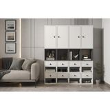 Vivense Linea Çekmeceli Bölmeli Kapaklı Ev ve Ofis Kitaplığı Pnr Ktp 1101 - 135 cm x 30 cm x 165 cm - Beyaz