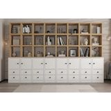 Vivense Linea Premium Büyük Boy Çekmeceli Kapaklı Ahşap Kitaplık Nrg Ktp 1119 - 270 cm x 41 cm x 173 cm - Meşe