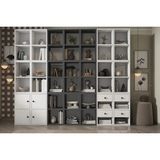 Vivense Linea Prizma Çok Bölmeli Çekmeceli Kapaklı Modern Kitaplık Nrg Ktp 1132 - 236 cm x 30 cm x 197 cm - Beyaz