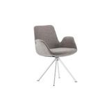 Vivense Liva Sabit Krom Kılıç Ayaklı Ofis Misafir Bekleme Koltuğu - 64 cm x 60 cm x 75 cm - Gri