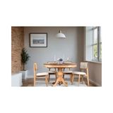 Vivense Loft Natural Ahşap Yuvarlak Açılır Masa Takımı, 80X120 - Naturel - 44 cm x 46 cm