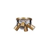 Vivense London Dörtlü Tepsili Eskitme Plafonyer Avize - 35 cm x 1 cm x 25 cm - Şeffaf