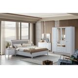 Vivense Lora Yatak Odası Takımı, 4 Kapaklı - Beyaz - 160X200