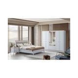 Vivense Lora Yatak Odası Takımı, 6 Kapaklı - Beyaz - 160X200