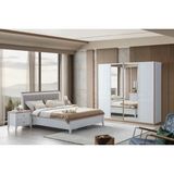 Vivense Lora Yatak Odası Takımı, Sürgü Kapaklı - Beyaz - 160X200
