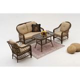 Vivense Lores Ikili Bahçe Takımı, Rattan - 135 cm x 90 cm x 90 cm - Kahverengi