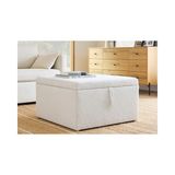 Vivense Loyo Orta Sandıklı Puf - 90 cm x 90 cm - Beyaz