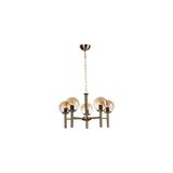 Vivense Luke Beşli Eskitme Bal Camlı Avize - 64 cm x 1 cm x 70 cm - Sarı