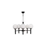 Vivense Luke Beşli Siyah Beyaz Camlı Avize - 64 cm x 1 cm x 70 cm