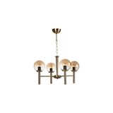 Vivense Luke Dörtlü Eskitme Bal Camlı Avize - 64 cm x 1 cm x 70 cm - Sarı