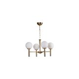 Vivense Luke Dörtlü Eskitme Beyaz Camlı Avize - 64 cm x 1 cm x 70 cm