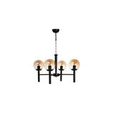 Vivense Luke Dörtlü Siyah Bal Camlı Avize - 64 cm x 1 cm x 70 cm - Sarı