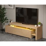 Vivense Luma LED Işıklı Tv Ünitesi Konsol, 192 cm - Abanoz - 180 cm x 35 cm x 50 cm