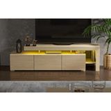 Vivense Luma LED Işıklı Tv Ünitesi Konsol, Açık Meşe Desen, 192 cm - Açık Kahverengi - 180 cm x 35 cm x 50 cm
