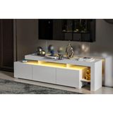 Vivense Luma LED Işıklı Tv Ünitesi Konsol, Beyaz, 192 cm - 180 cm x 35 cm x 50 cm
