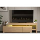 Vivense Luma LED Işıklı Tv Ünitesi, Konsol Meşe Desen, 192 cm - 180 cm x 35 cm x 50 cm