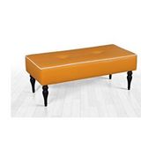 Vivense Lungo Deri Bench Puf, Turuncu