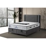 Vivense Lurex Visco Baza Başlık Yatak Seti, 90X200 - Koyu Gri