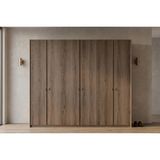 Vivense Madera Ahşap Kapaklı Gardırop, 6 Kapaklı - 246 cm x 64 cm x 220 cm - Ceviz