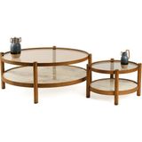 Vivense Magnum Ikili Orta Sehpa, Ceviz Beyaz Mermer - 80 cm x 110 cm x 48 cm