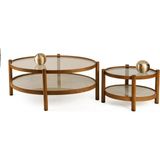 Vivense Magnum Ikili Orta Sehpa, Ceviz Gri Mermer - 80 cm x 110 cm x 48 cm