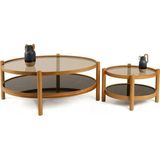 Vivense Magnum Ikili Orta Sehpa, Meşe Siyah Mermer - 80 cm x 110 cm x 48 cm