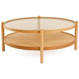 Vivense Magnum Orta Sehpa, Meşe Bronz Cam - 80 cm x 110 cm x 48 cm